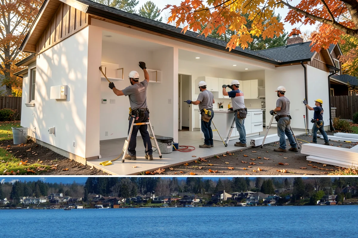 Deck Staining in Lake Stevens, Snohomish County, WA - Deck staining requires the dry, warm stretch of late spring through summer so the wood is dry enough to accept the stain.