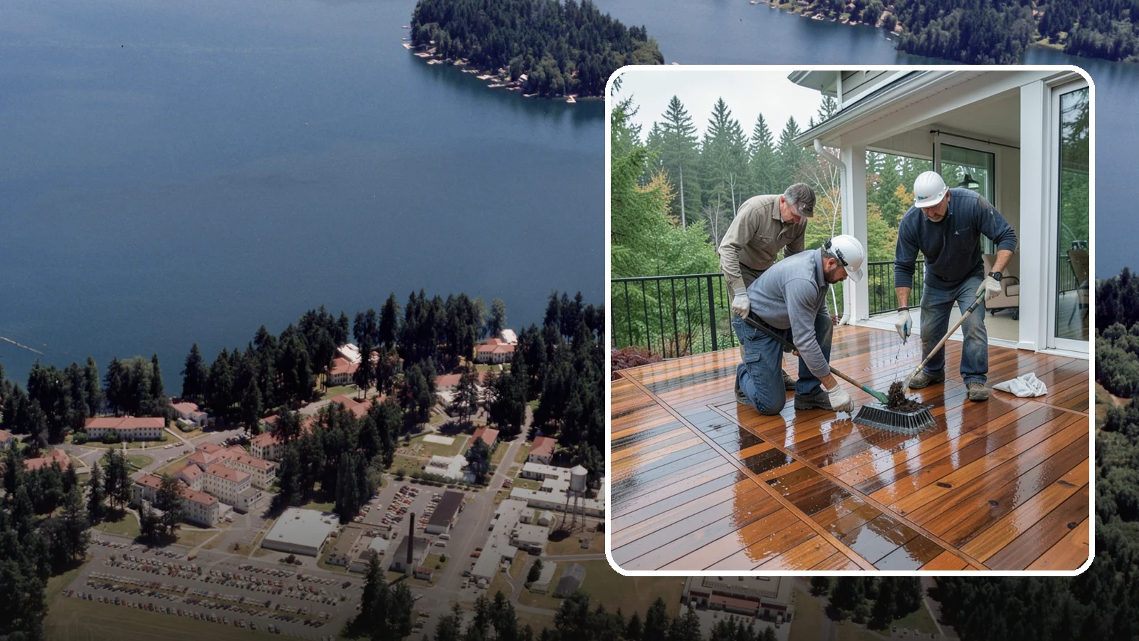 Deck Staining in Lakewood, Pierce County, WA - Deck staining seals and colors your deck boards to fight the Pacific Northwest's rain and rot.