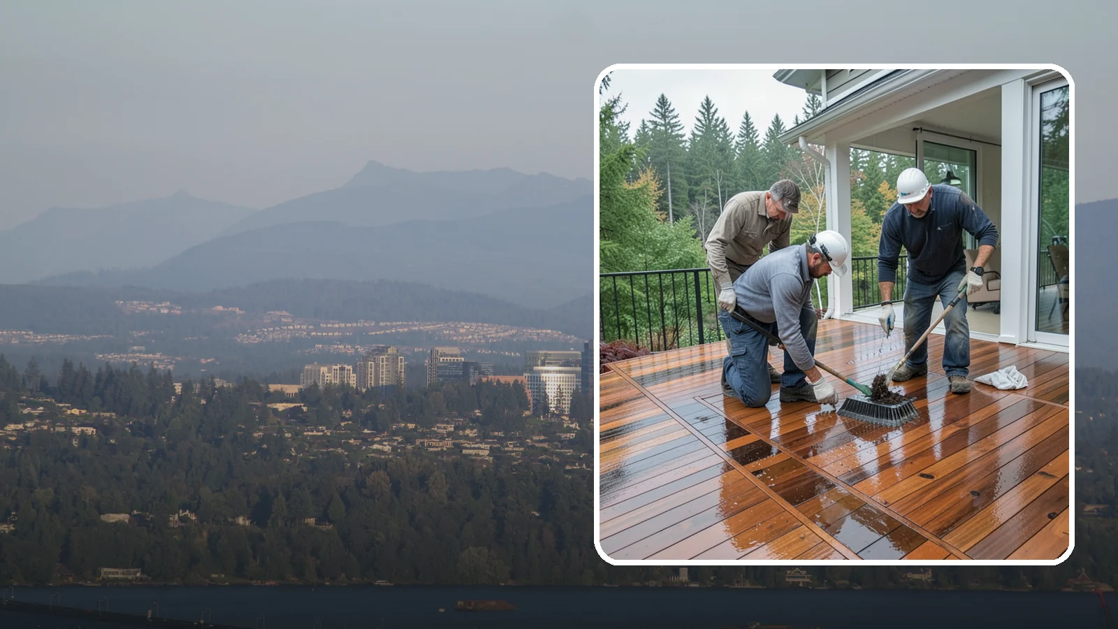 Deck Staining in Medina, King County, WA - Deck staining seals and colors your deck boards to fight the Pacific Northwest's rain and rot.