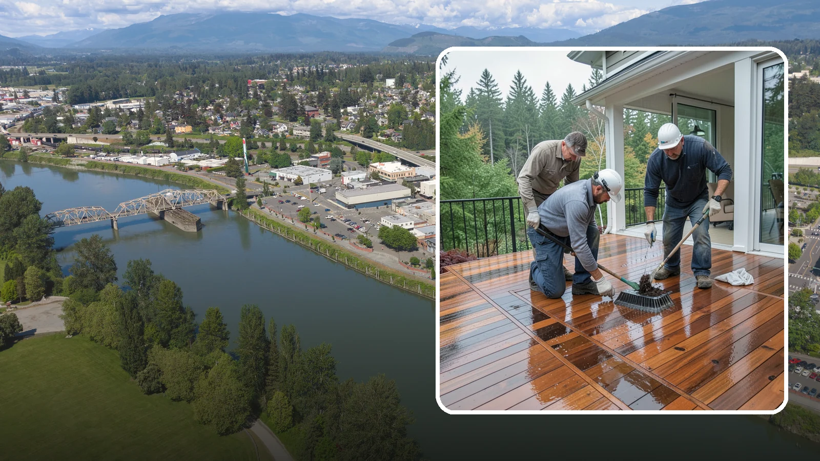 Deck Staining in Mount Vernon, Skagit County, WA - Deck staining seals and colors your deck boards to fight the Pacific Northwest's rain and rot.