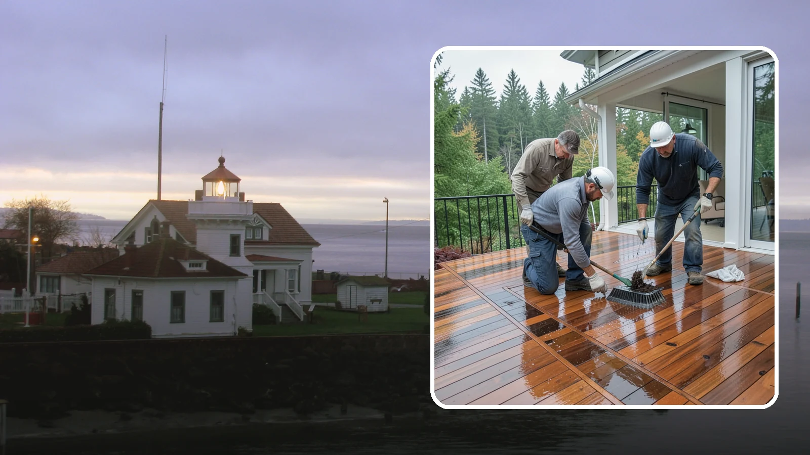 Deck Staining in Mukilteo, Snohomish County, WA - Deck staining seals and colors your deck boards to fight the Pacific Northwest's rain and rot.