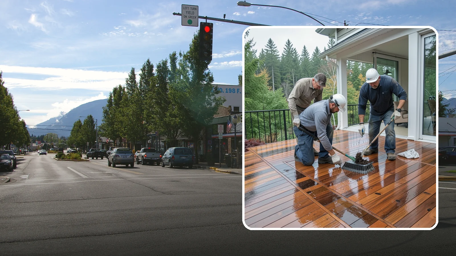 Deck Staining in North Bend, King County, WA - Deck staining seals and colors your deck boards to fight the Pacific Northwest's rain and rot.