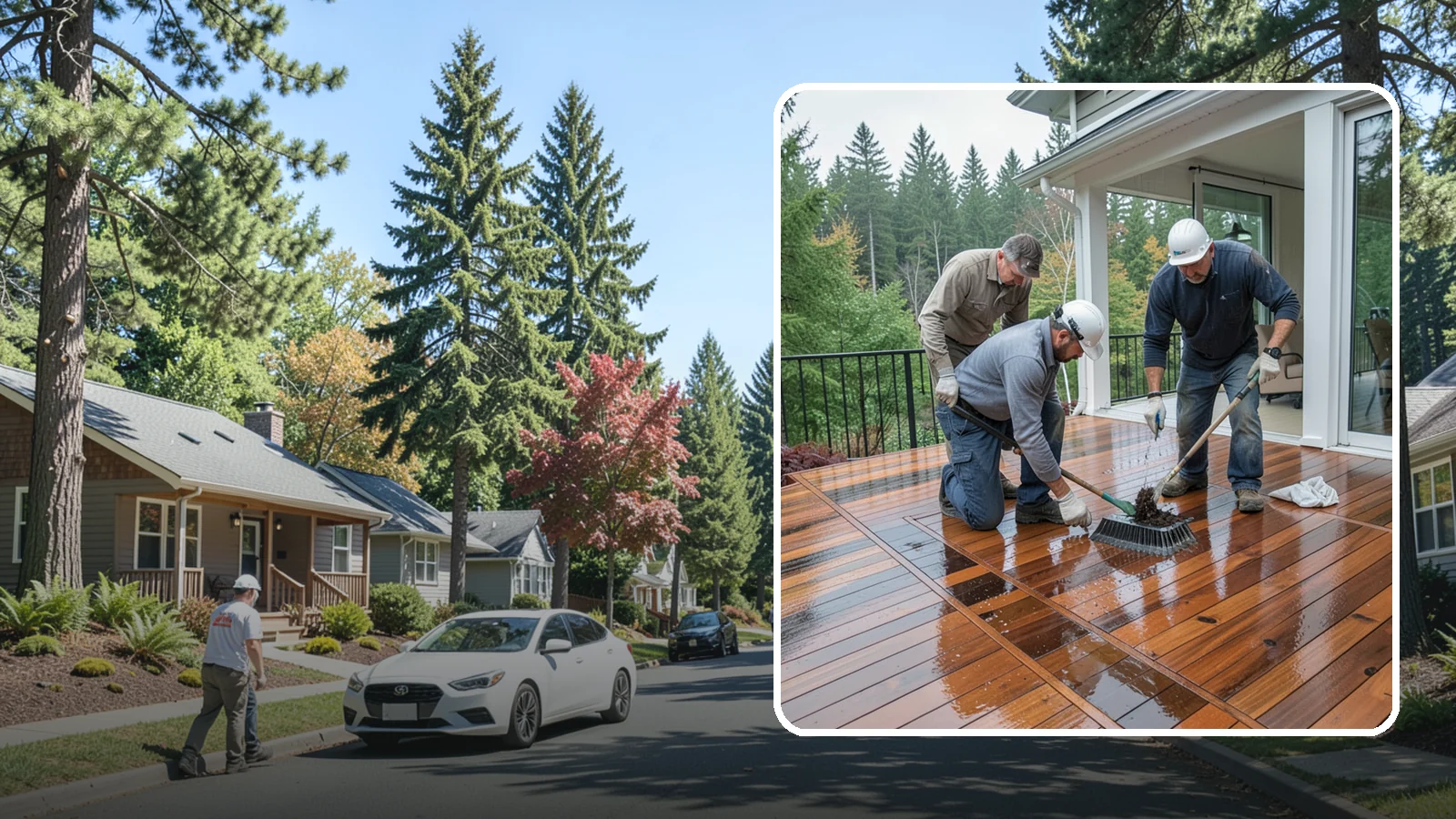 Deck Staining in Orting, Pierce County, WA - Deck staining seals and colors your deck boards to fight the Pacific Northwest's rain and rot.