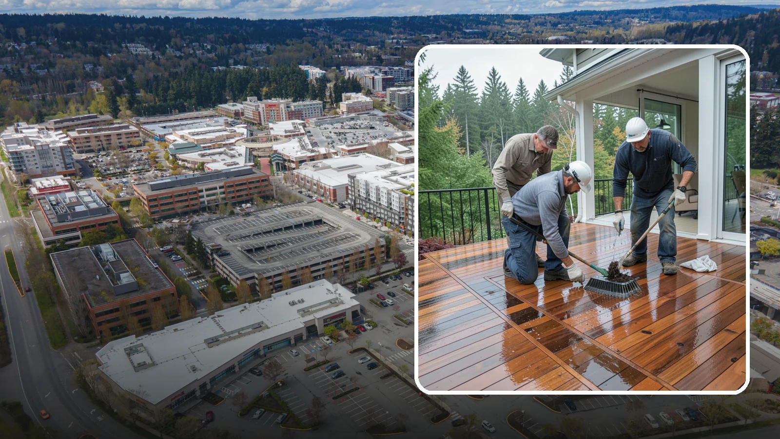 Deck Staining in Redmond, King County, WA - Deck staining seals and colors your deck boards to fight the Pacific Northwest's rain and rot.