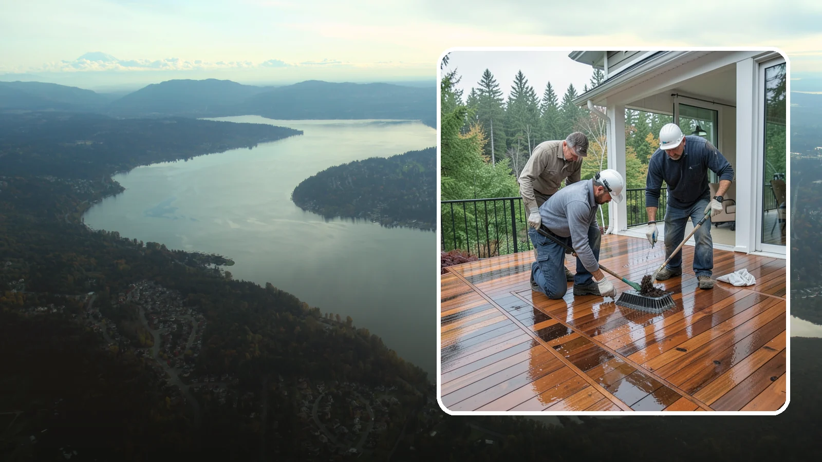 Deck Staining in Sammamish, King County, WA - Deck staining seals and colors your deck boards to fight the Pacific Northwest's rain and rot.