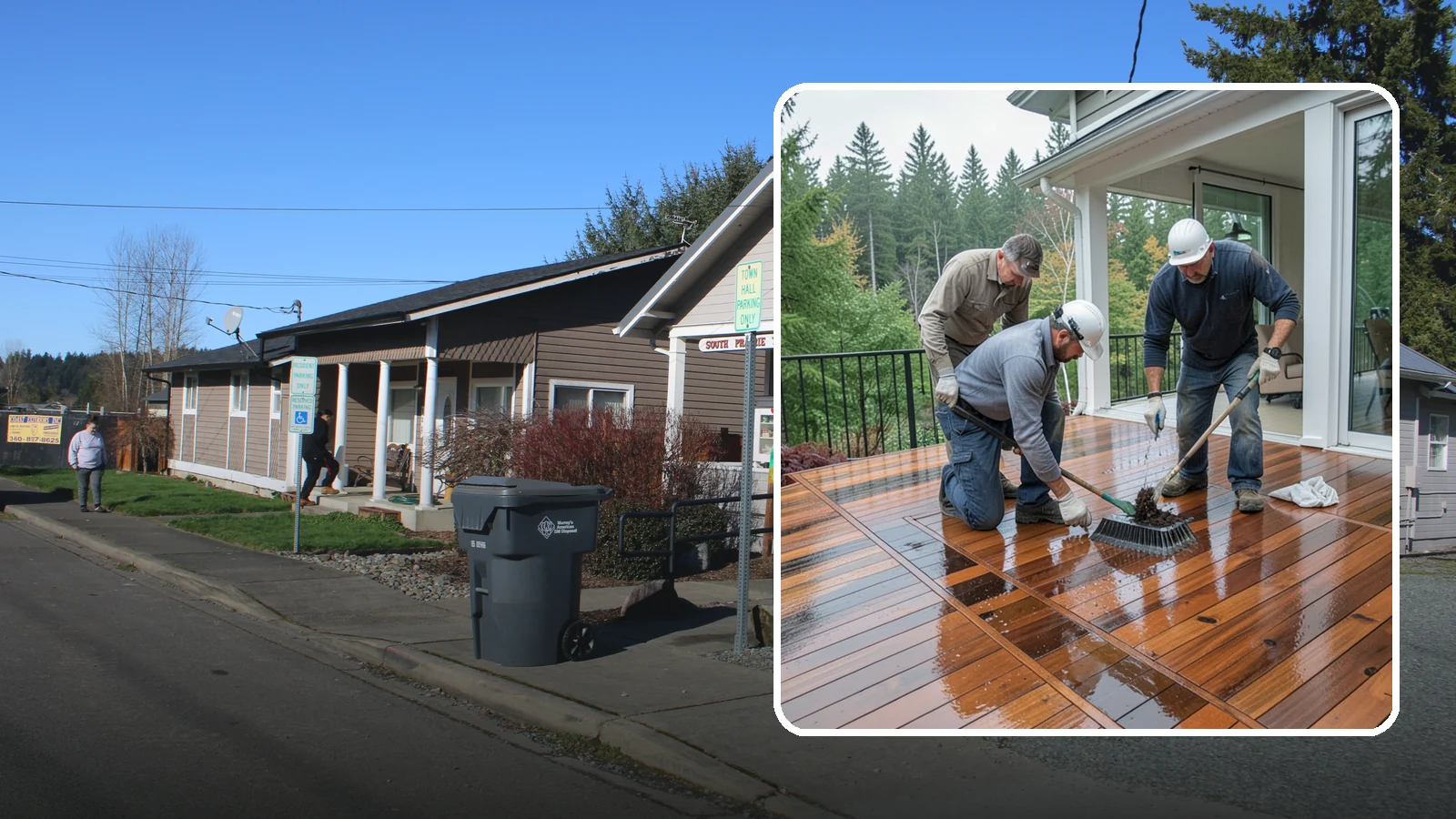 Deck Staining in South Prairie, Pierce County, WA - Deck staining seals and colors your deck boards to fight the Pacific Northwest's rain and rot.