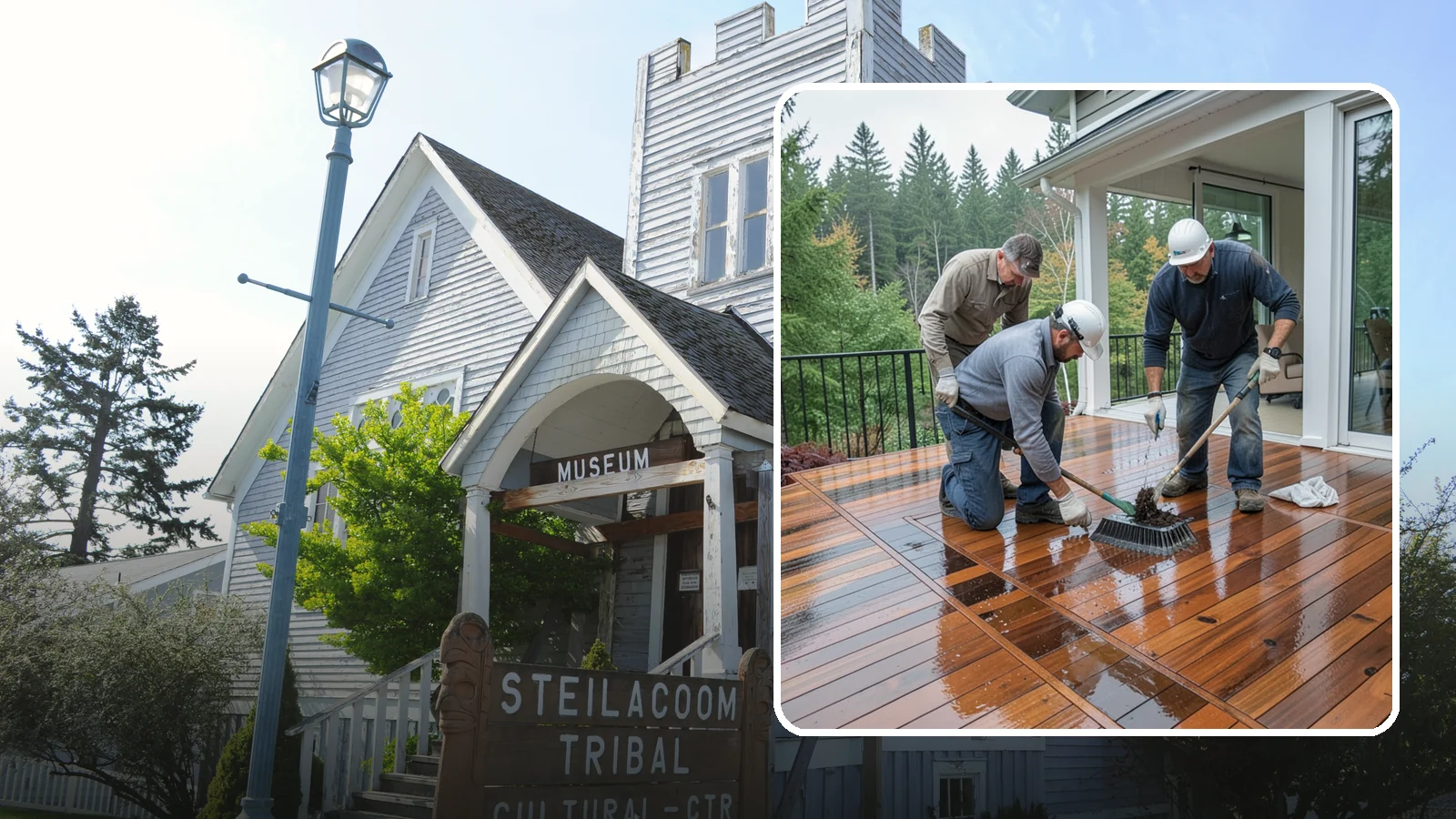 Deck Staining in Steilacoom, Pierce County, WA - Deck staining seals and colors your deck boards to fight the Pacific Northwest's rain and rot.