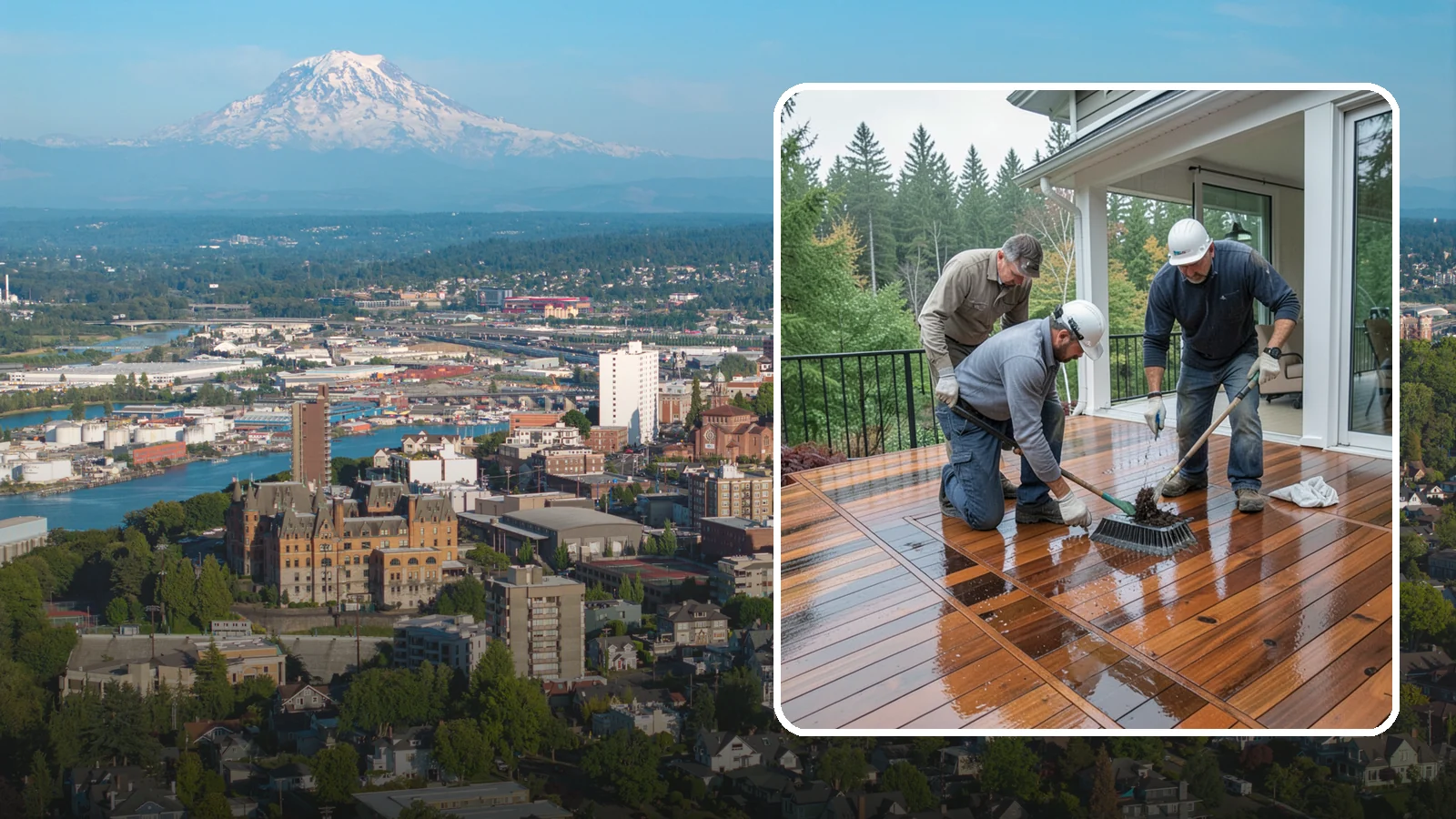 Deck Staining in Tacoma, Pierce County, WA - Deck staining seals and colors your deck boards to fight the Pacific Northwest's rain and rot.