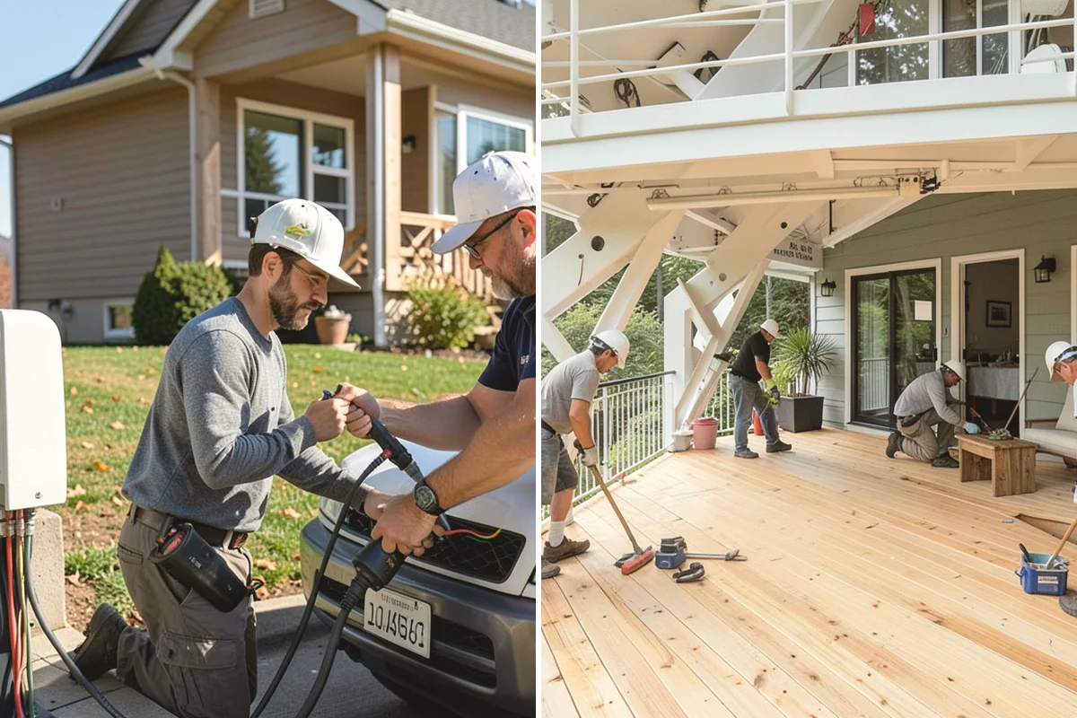 Deck Staining in Tacoma, Pierce County, WA - Clean, brighten, and let the deck dry to spec
