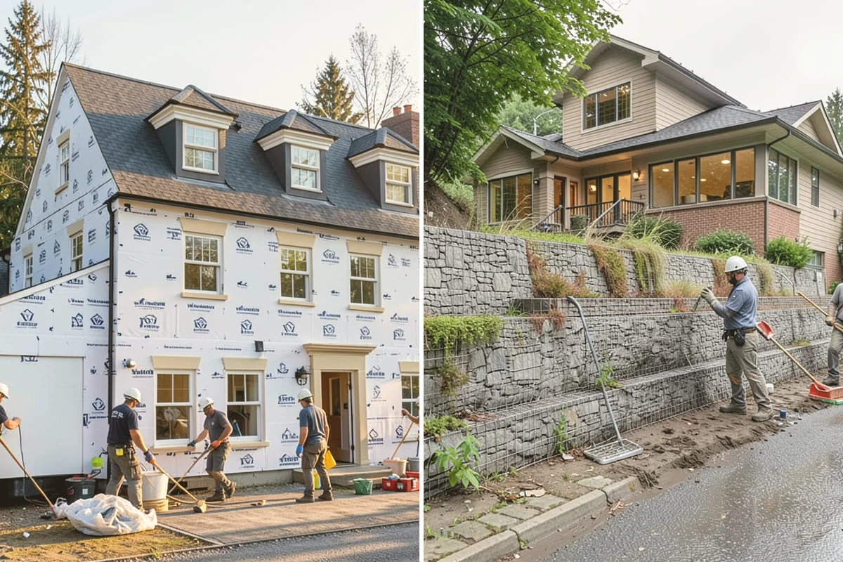 Deck Stair Construction in Bellevue, King County, WA - Measure grade and calculate code-compliant stairs