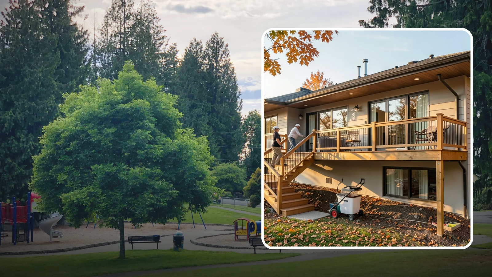 Deck Stair Construction in Bonney Lake, Pierce County, WA - Sturdy deck stair construction that connects levels safely with code-correct rise and run.