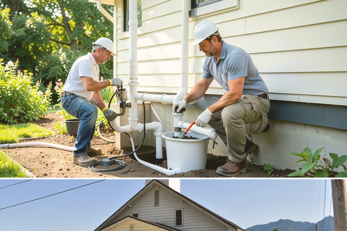 Deck Stair Construction in Concrete, Skagit County, WA - Stair footings set best in drier summer soil, though we build and repair stairs throughout the year.