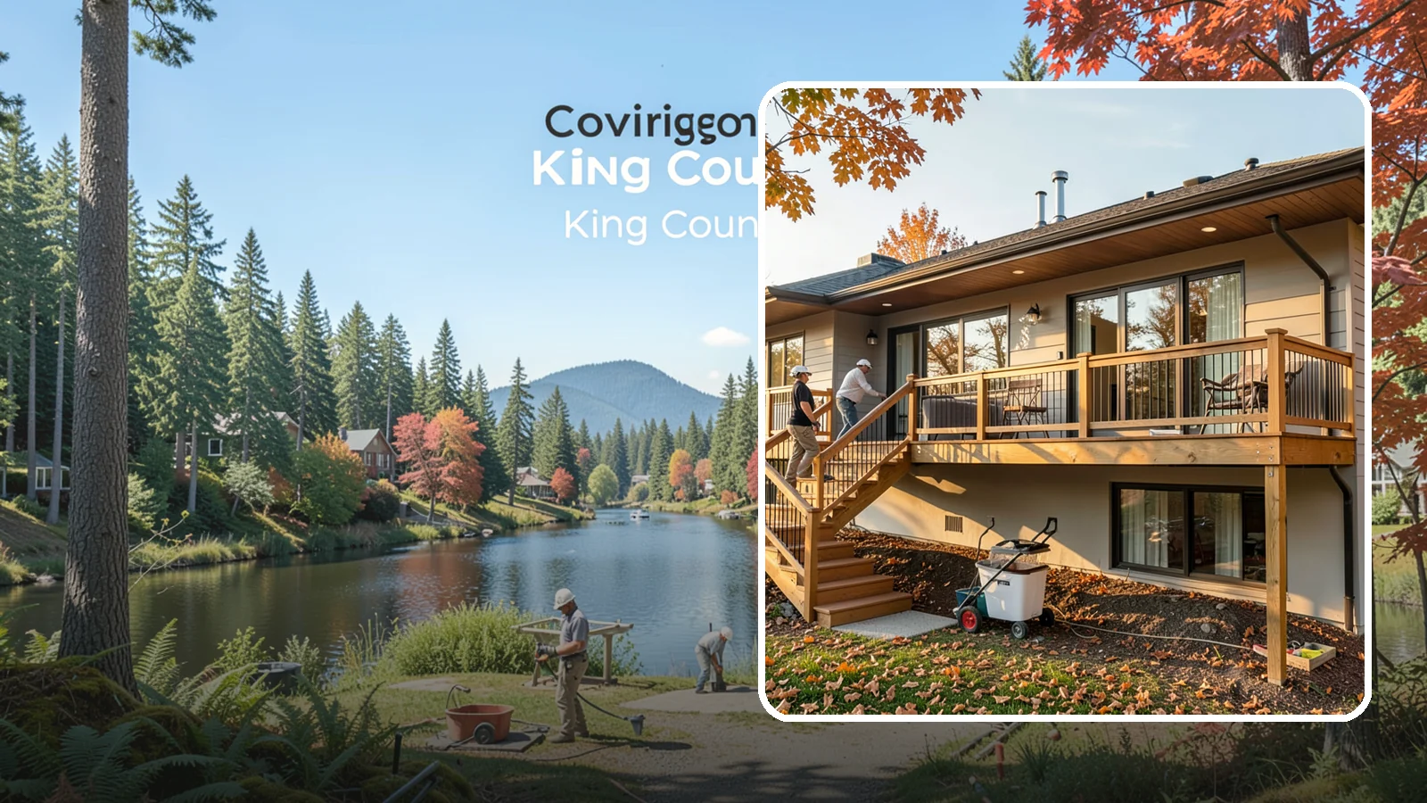 Deck Stair Construction in Covington, King County, WA - Sturdy deck stair construction that connects levels safely with code-correct rise and run.