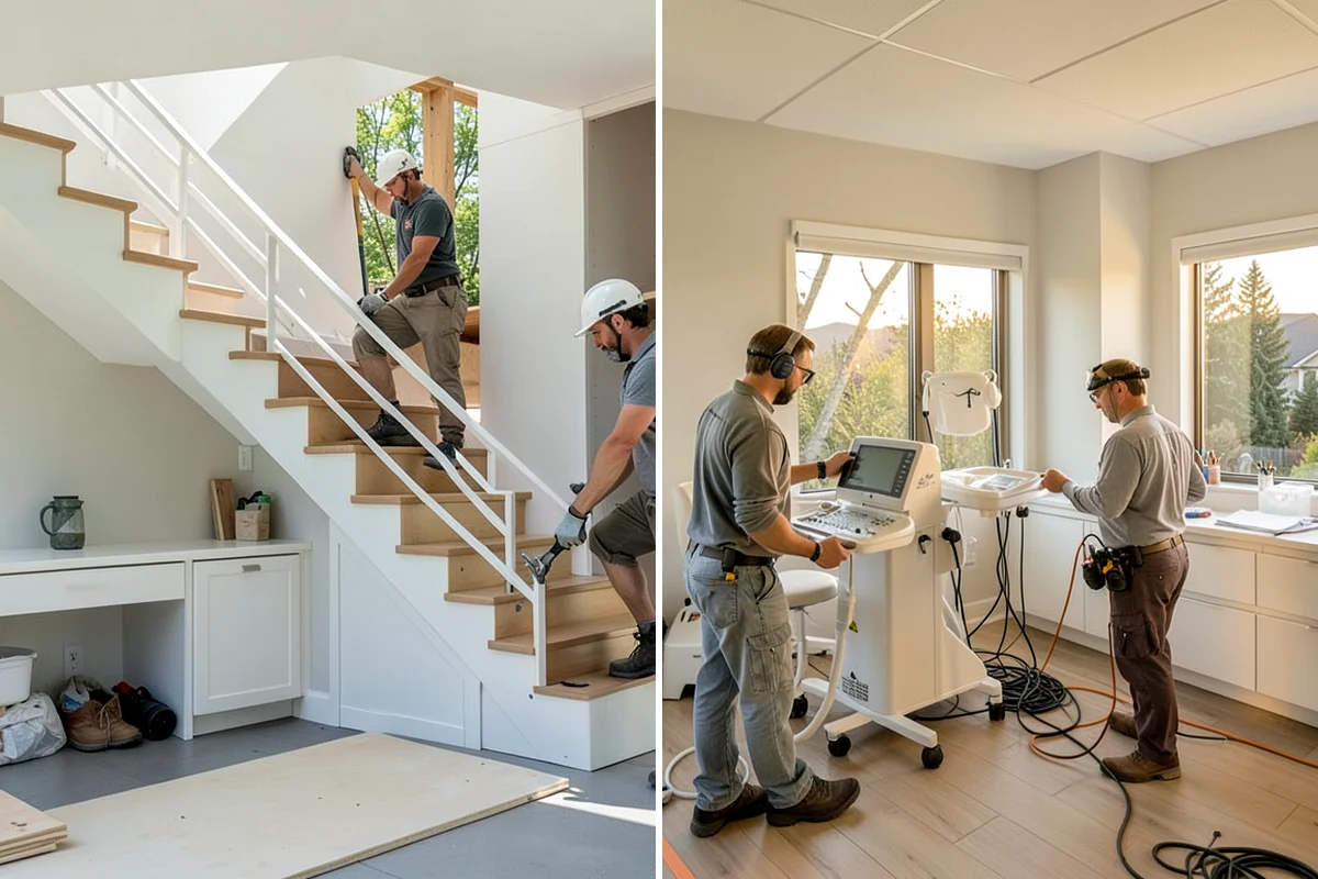 Deck Stair Construction in Fircrest, Pierce County, WA - Measure grade and calculate code-compliant stairs