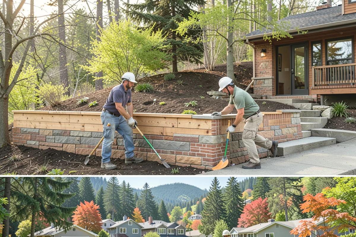 Deck Stair Construction in Fircrest, Pierce County, WA - Stair footings set best in drier summer soil, though we build and repair stairs throughout the year.