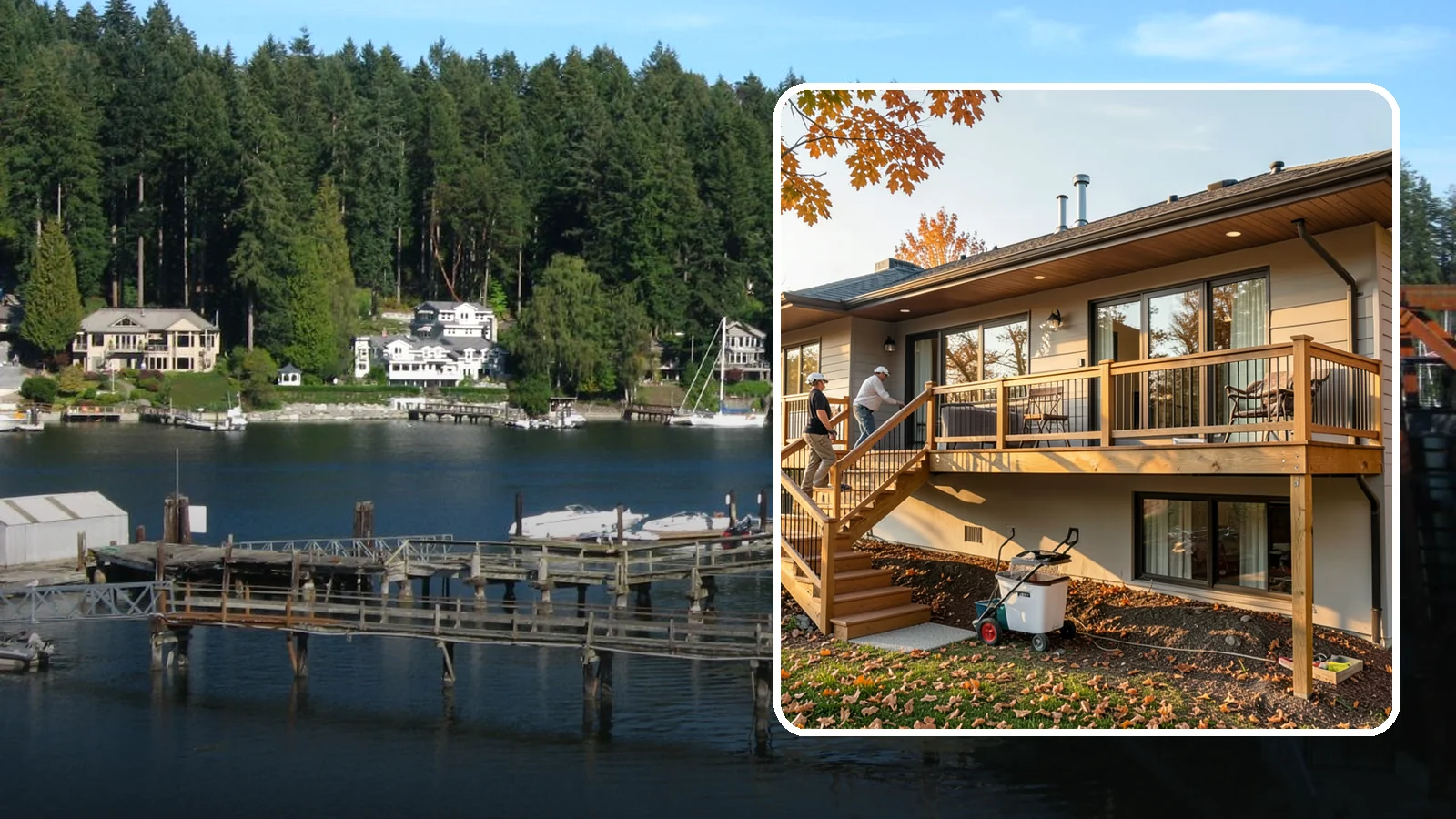 Deck Stair Construction in Gig Harbor, Pierce County, WA - Sturdy deck stair construction that connects levels safely with code-correct rise and run.