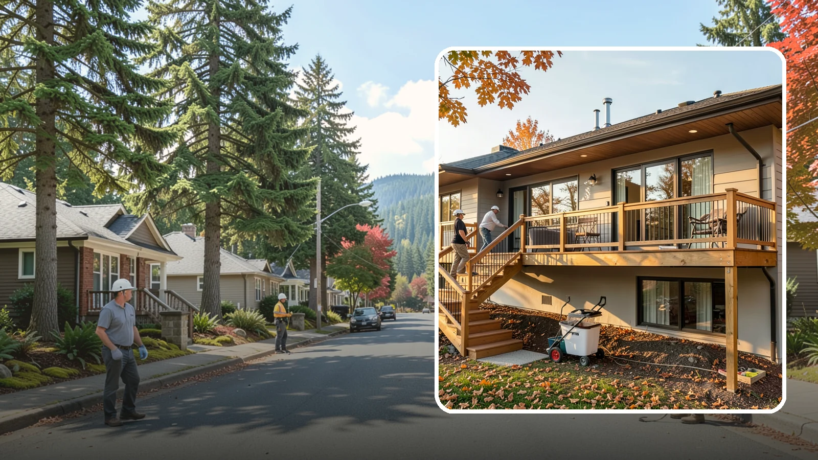 Deck Stair Construction in Hunts Point, King County, WA - Sturdy deck stair construction that connects levels safely with code-correct rise and run.
