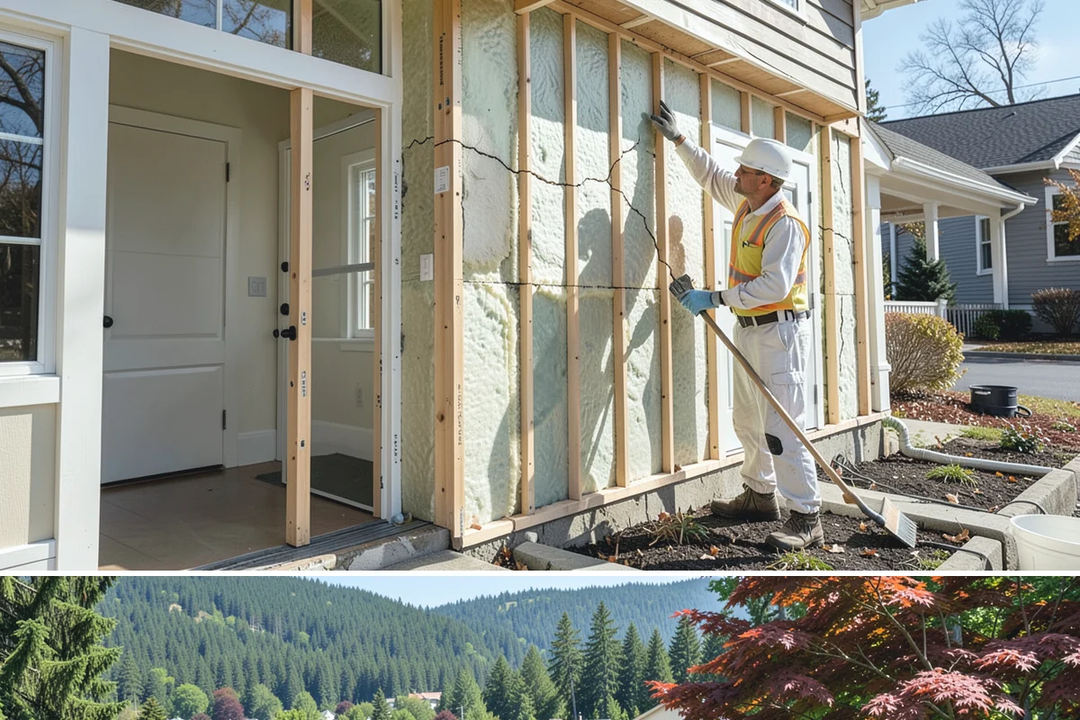 Deck Stair Construction in Index, Snohomish County, WA - Stair footings set best in drier summer soil, though we build and repair stairs throughout the year.