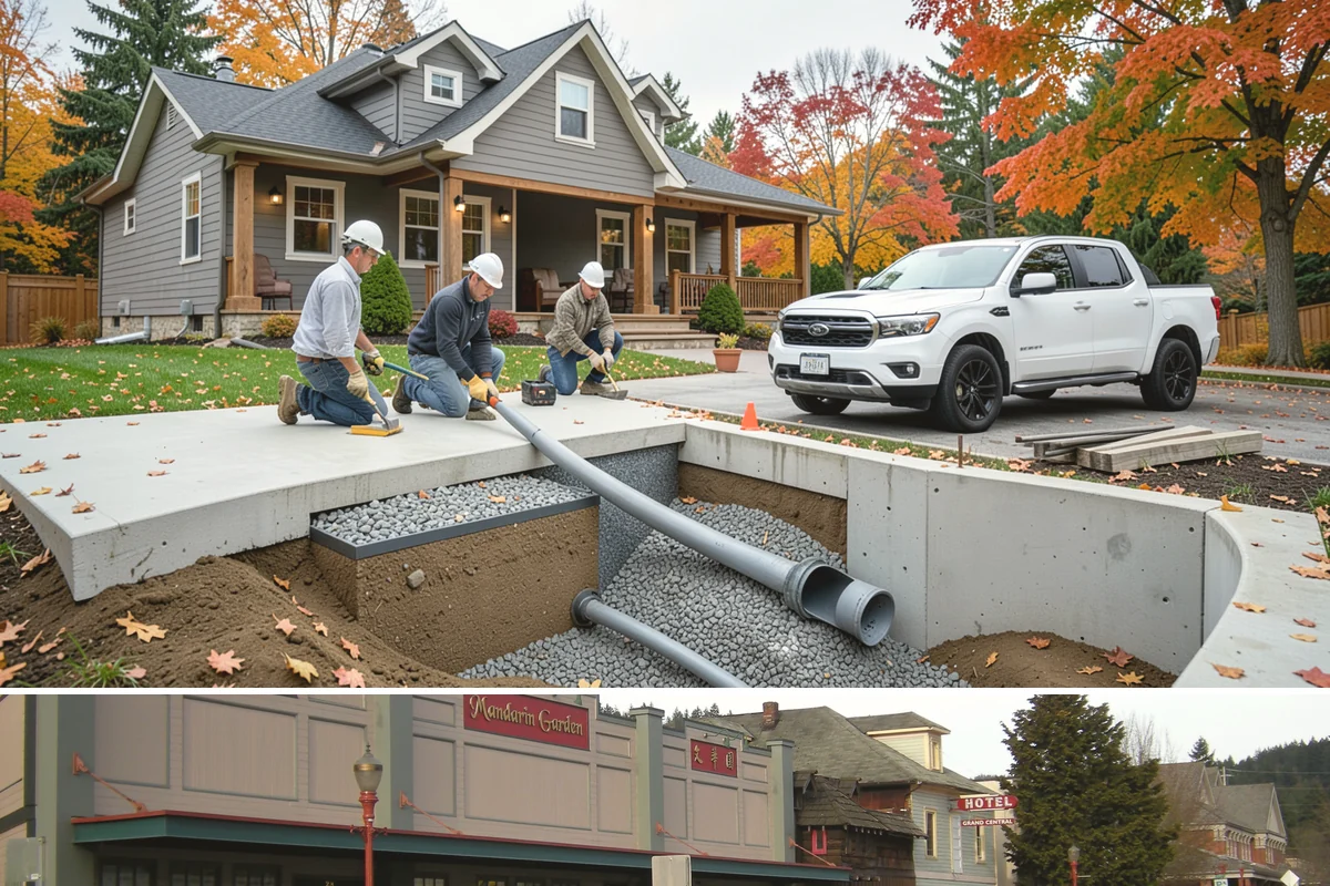 Deck Stair Construction in Issaquah, King County, WA - Stair footings set best in drier summer soil, though we build and repair stairs throughout the year.