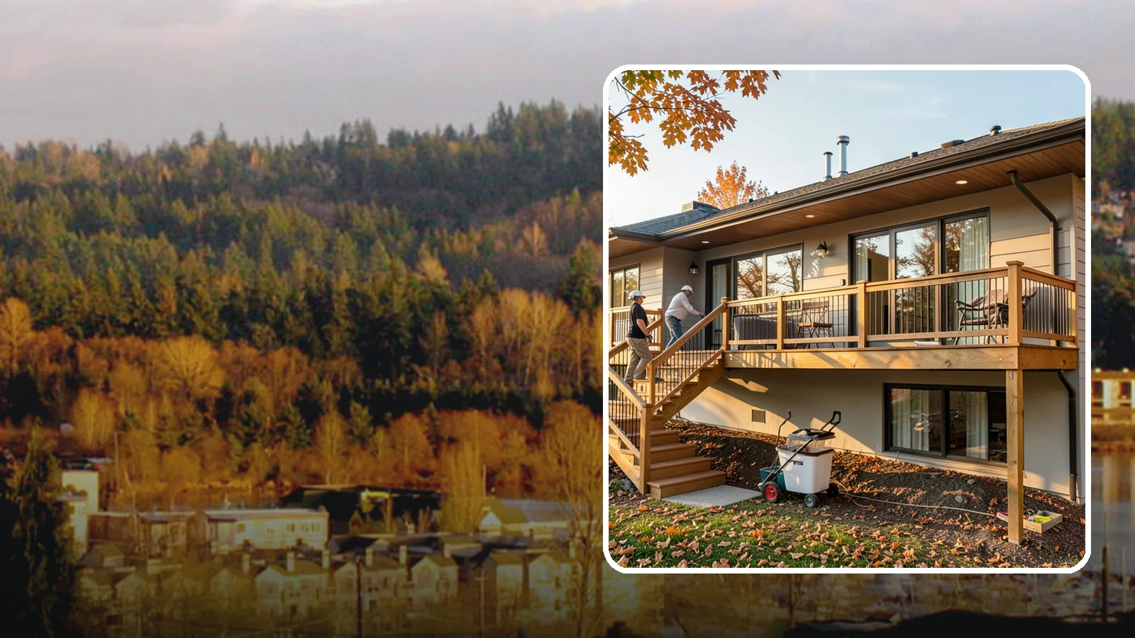 Deck Stair Construction in Kenmore, King County, WA - Sturdy deck stair construction that connects levels safely with code-correct rise and run.