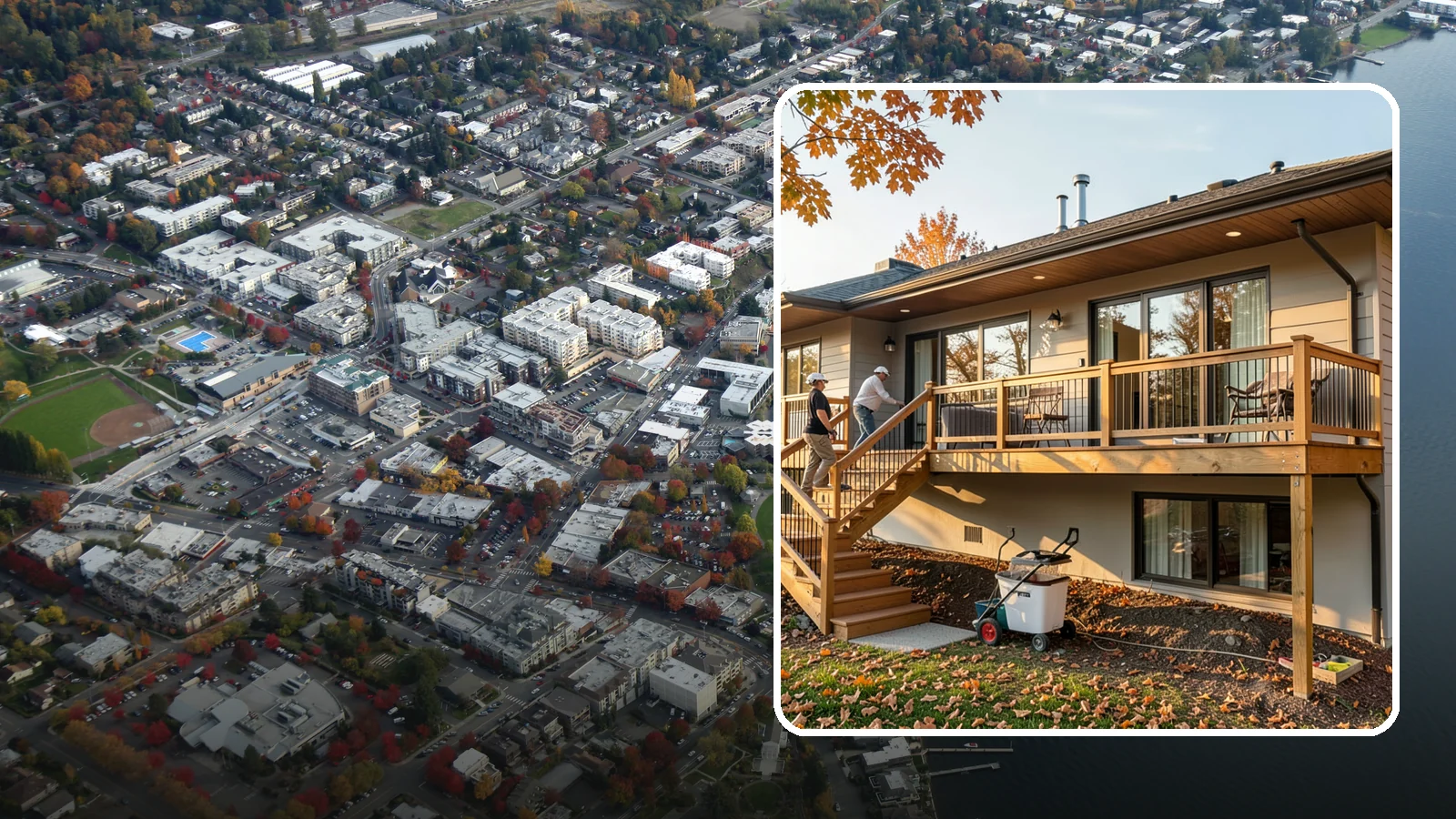 Deck Stair Construction in Kirkland, King County, WA - Sturdy deck stair construction that connects levels safely with code-correct rise and run.