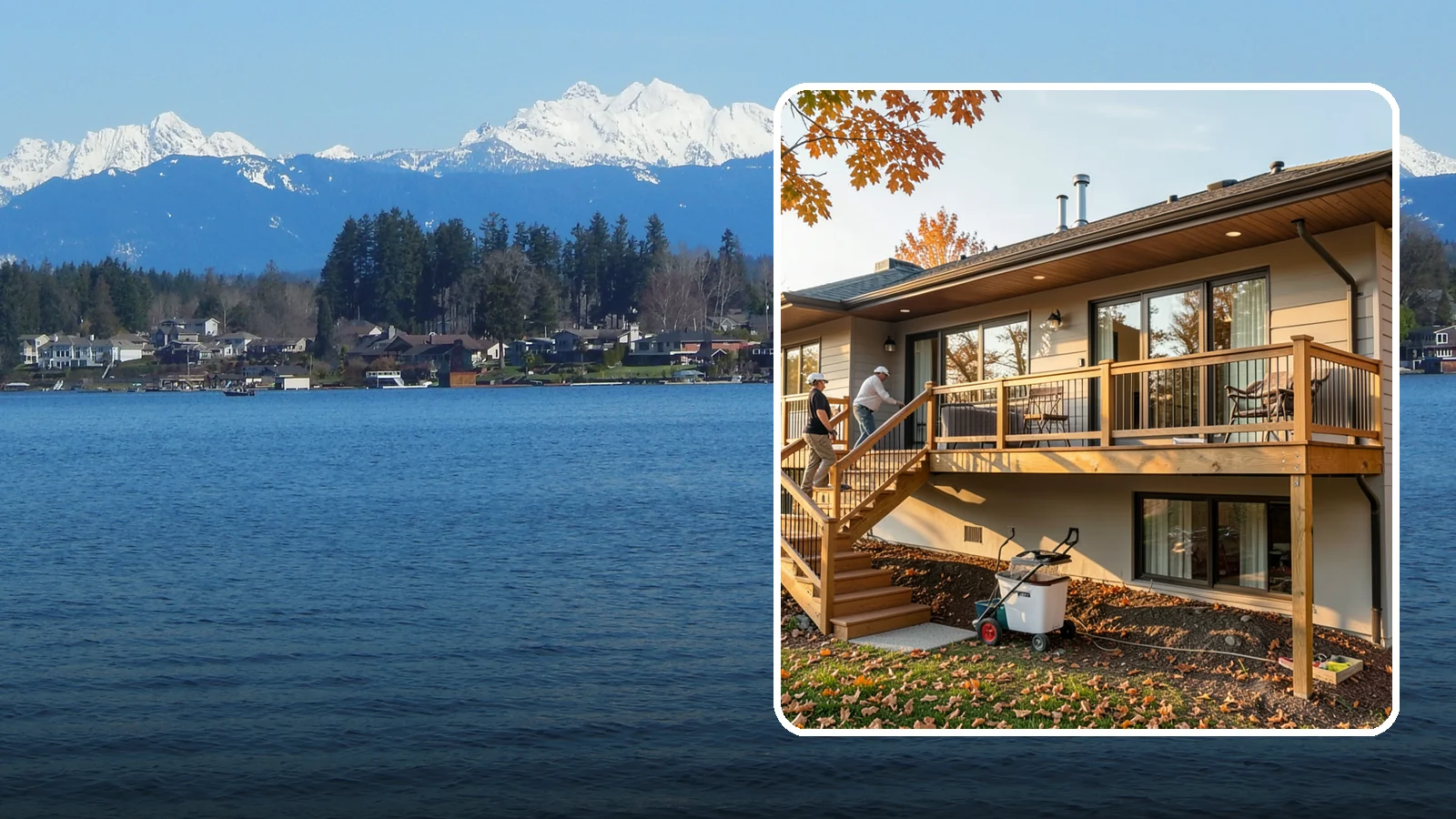 Deck Stair Construction in Lake Stevens, Snohomish County, WA - Sturdy deck stair construction that connects levels safely with code-correct rise and run.