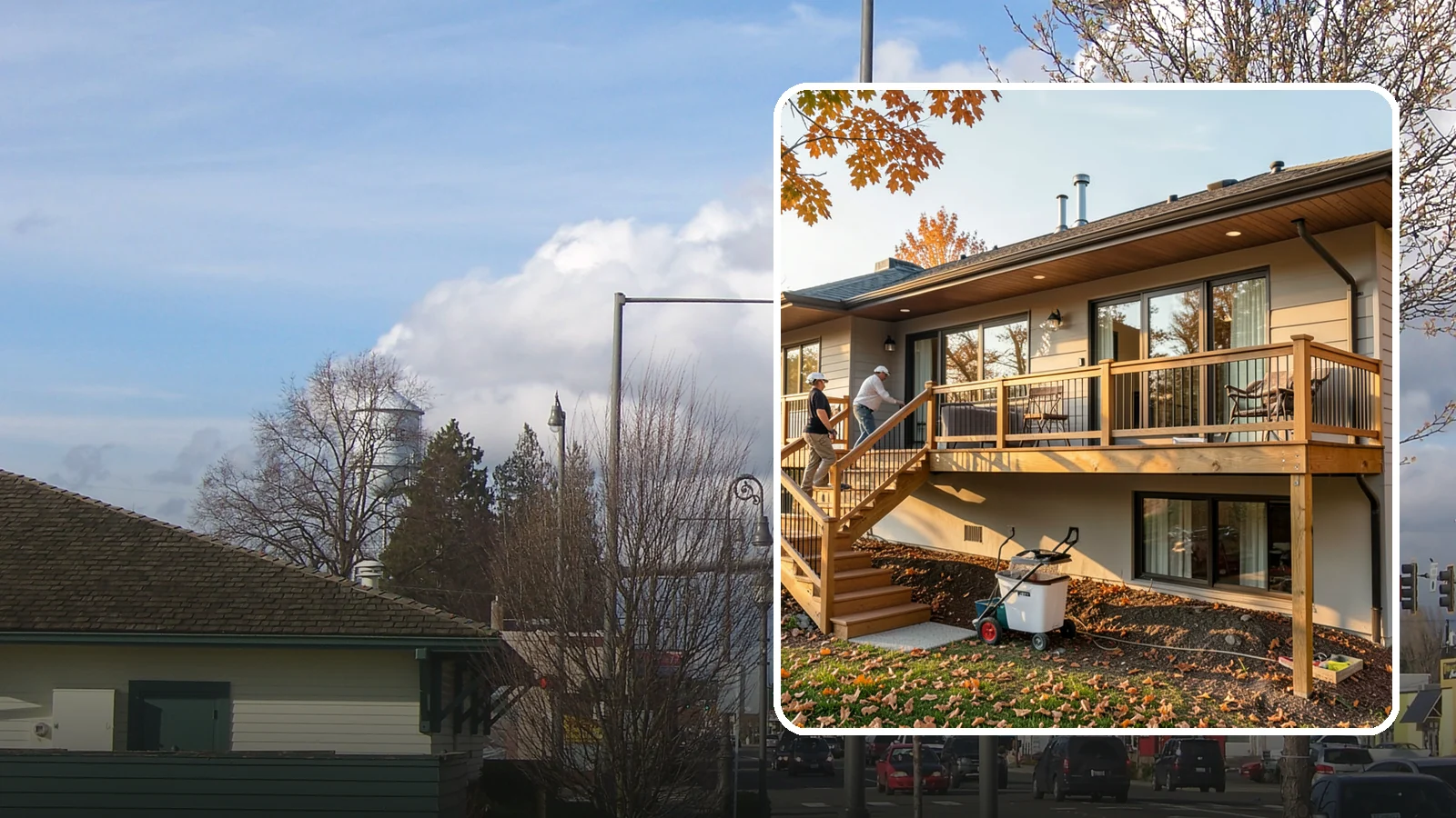 Deck Stair Construction in Marysville, Snohomish County, WA - Sturdy deck stair construction that connects levels safely with code-correct rise and run.