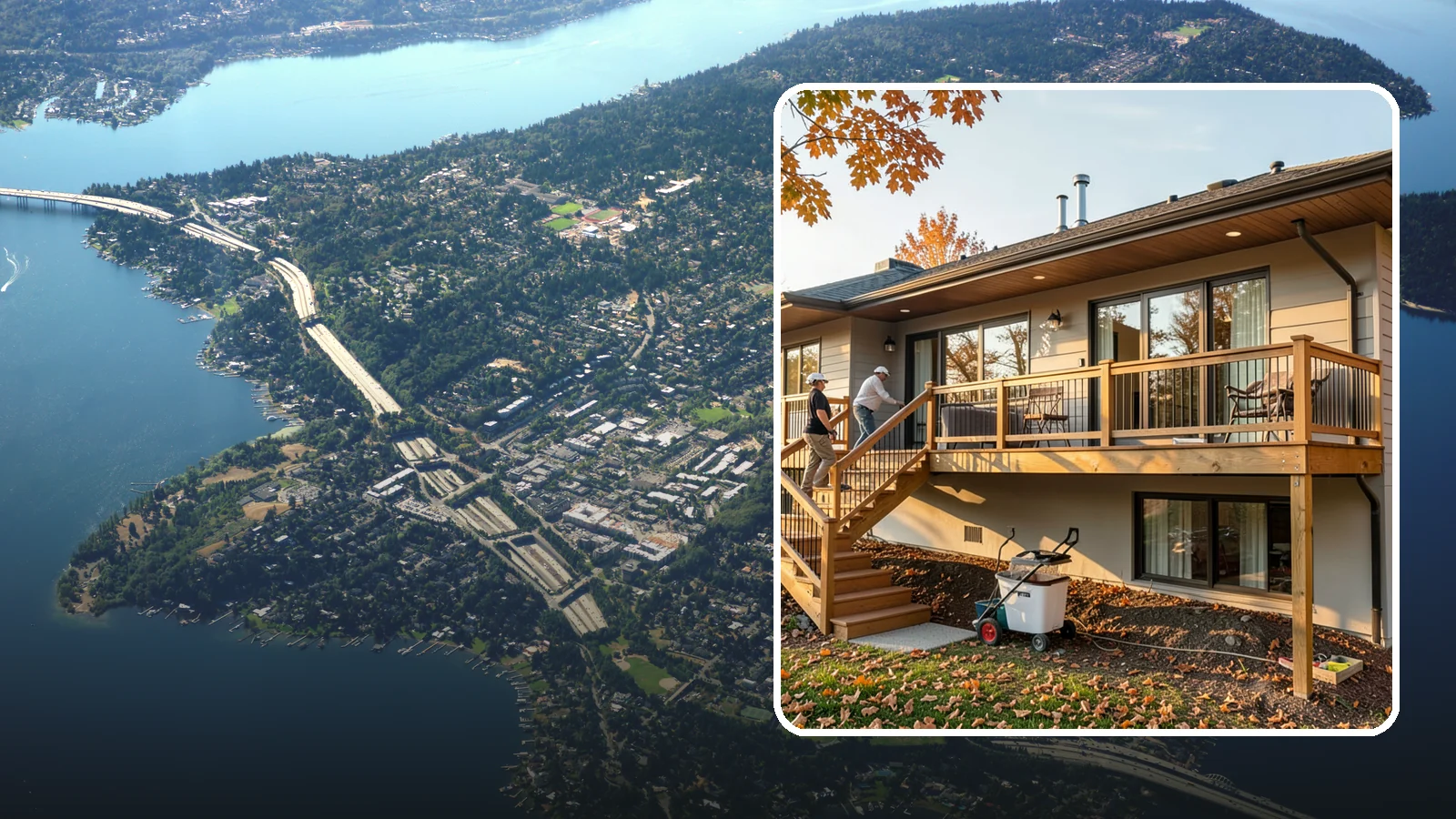 Deck Stair Construction in Mercer Island, King County, WA - Sturdy deck stair construction that connects levels safely with code-correct rise and run.