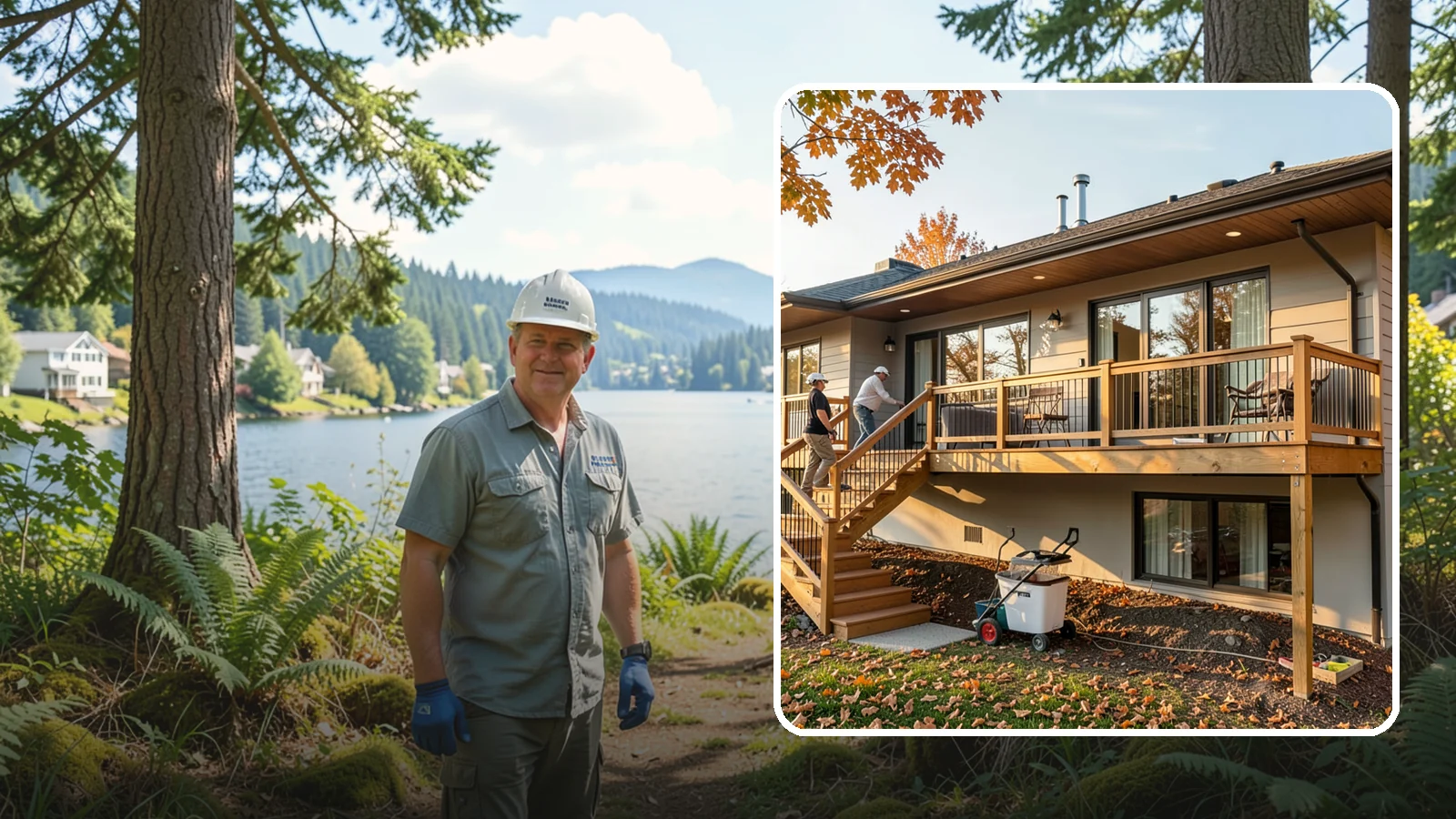 Deck Stair Construction in Milton, King County, WA - Sturdy deck stair construction that connects levels safely with code-correct rise and run.