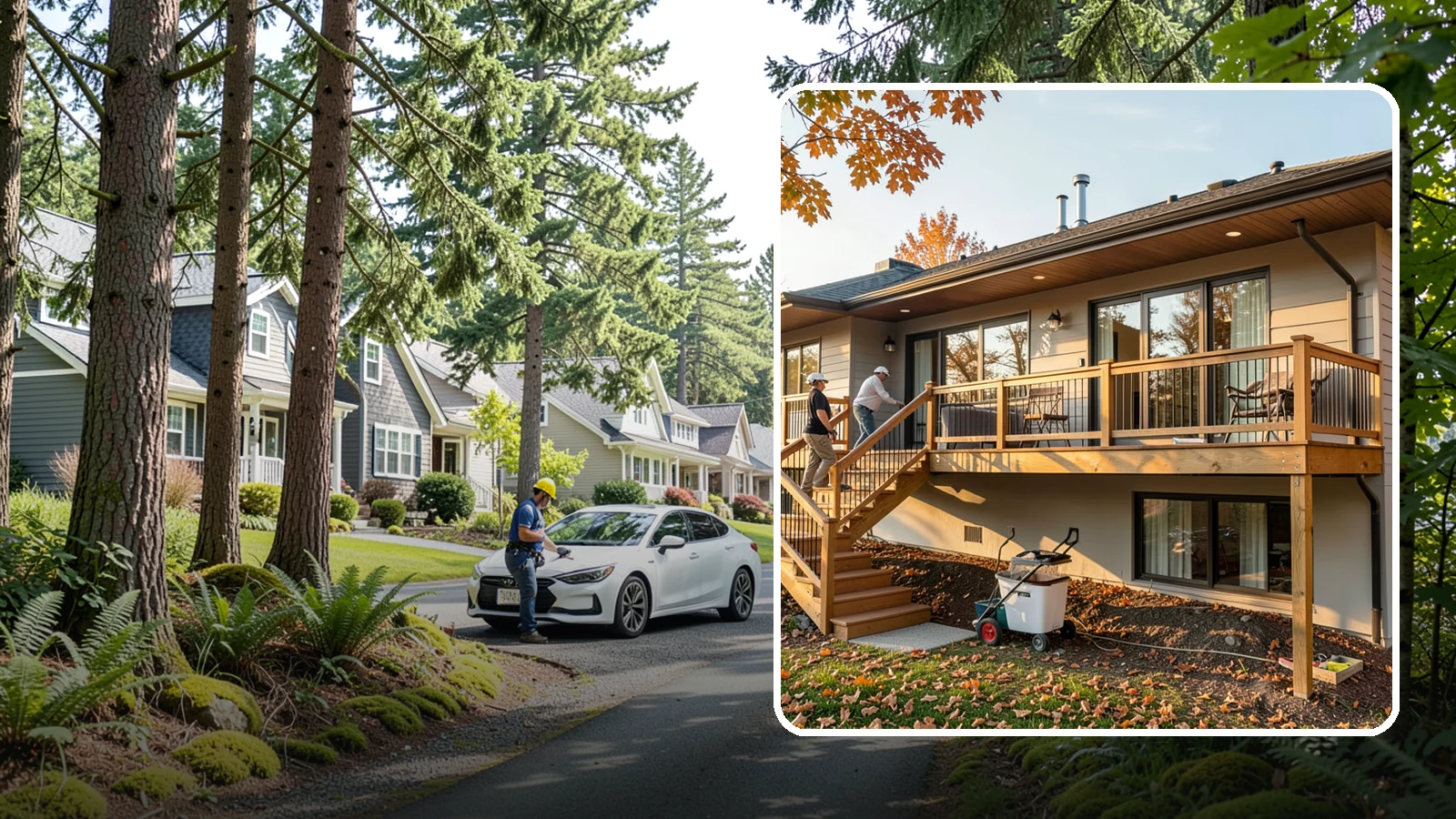 Deck Stair Construction in Normandy Park, King County, WA - Sturdy deck stair construction that connects levels safely with code-correct rise and run.