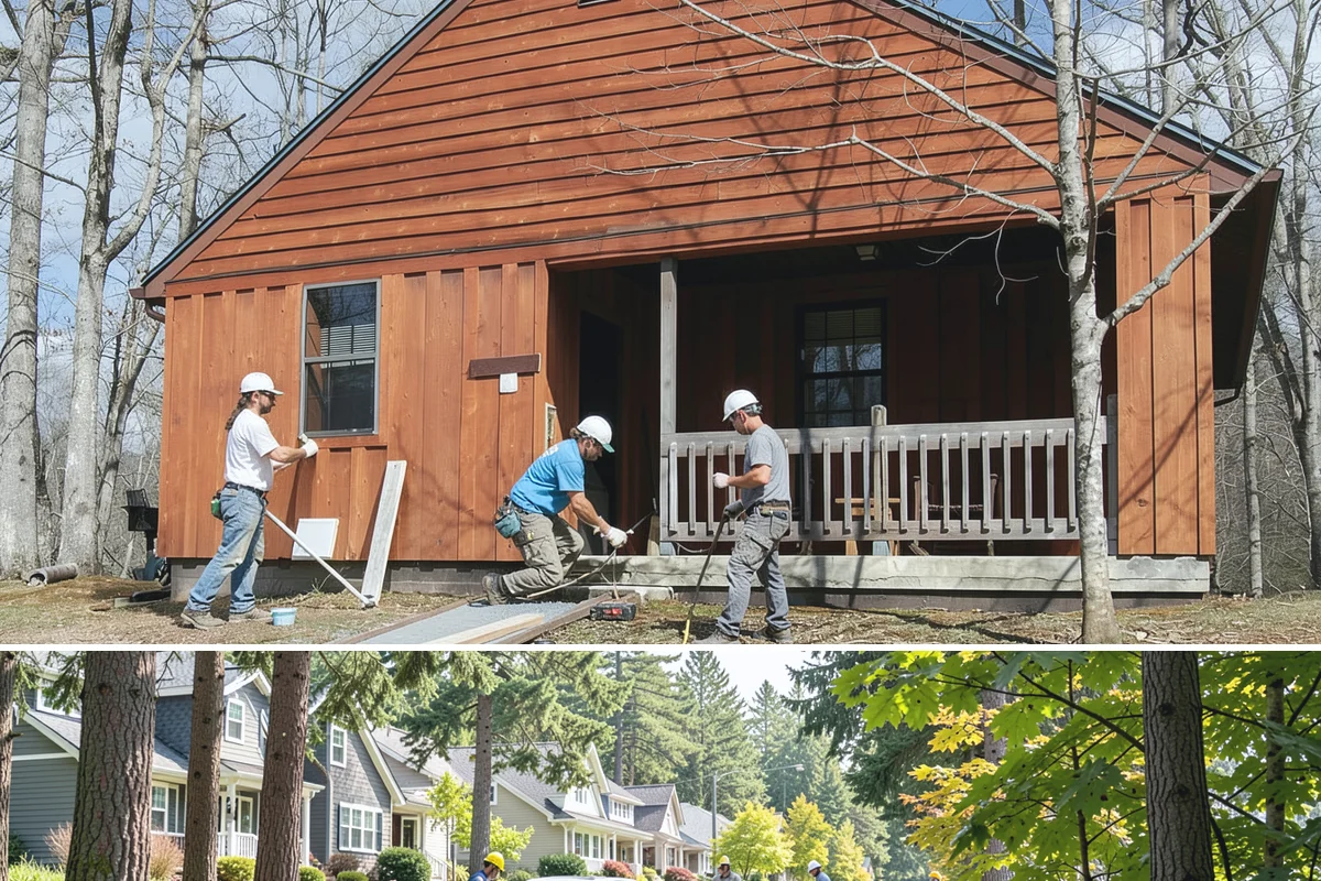 Deck Stair Construction in Normandy Park, King County, WA - Stair footings set best in drier summer soil, though we build and repair stairs throughout the year.