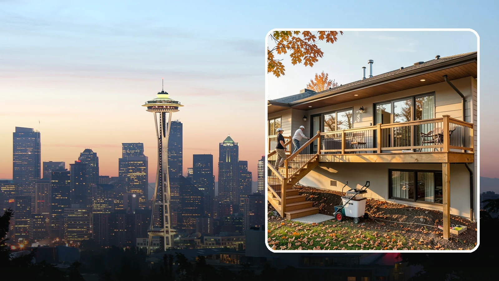 Deck Stair Construction in Seattle, King County, WA - Sturdy deck stair construction that connects levels safely with code-correct rise and run.