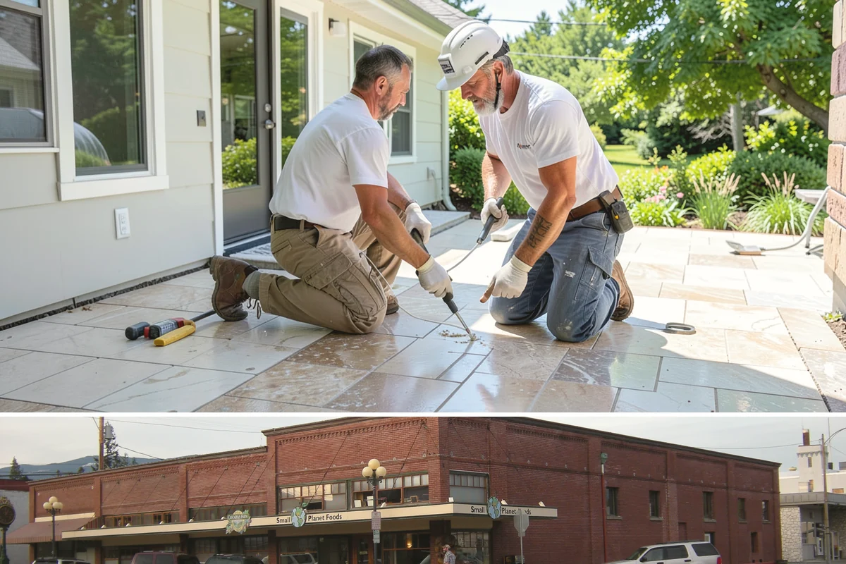 Deck Stair Construction in Sedro-Woolley, Skagit County, WA - Stair footings set best in drier summer soil, though we build and repair stairs throughout the year.