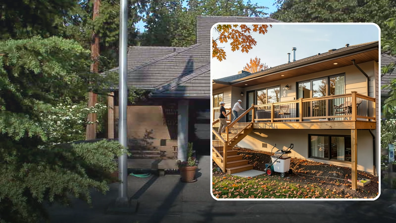 Deck Stair Construction in Yarrow Point, King County, WA - Sturdy deck stair construction that connects levels safely with code-correct rise and run.