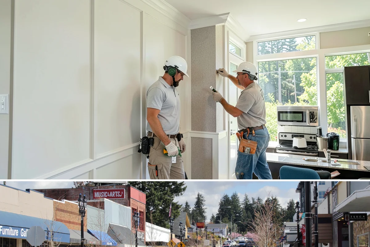 Decorative Molding Installation in Bothell, King County, WA - Decorative molding installs indoors year-round and is a satisfying way to add character during the PNW rainy season.