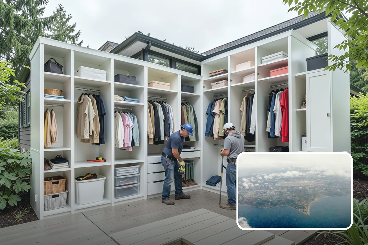 Den Remodeling in Burien, King County, WA - Built-in shelving and storage for a tailored space
