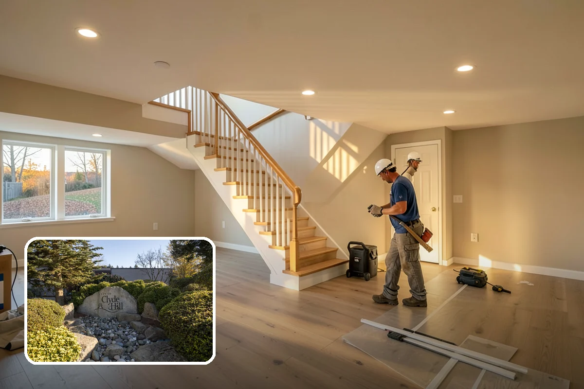 Den Remodeling in Clyde Hill, King County, WA - Built-in shelving and storage for a tailored space