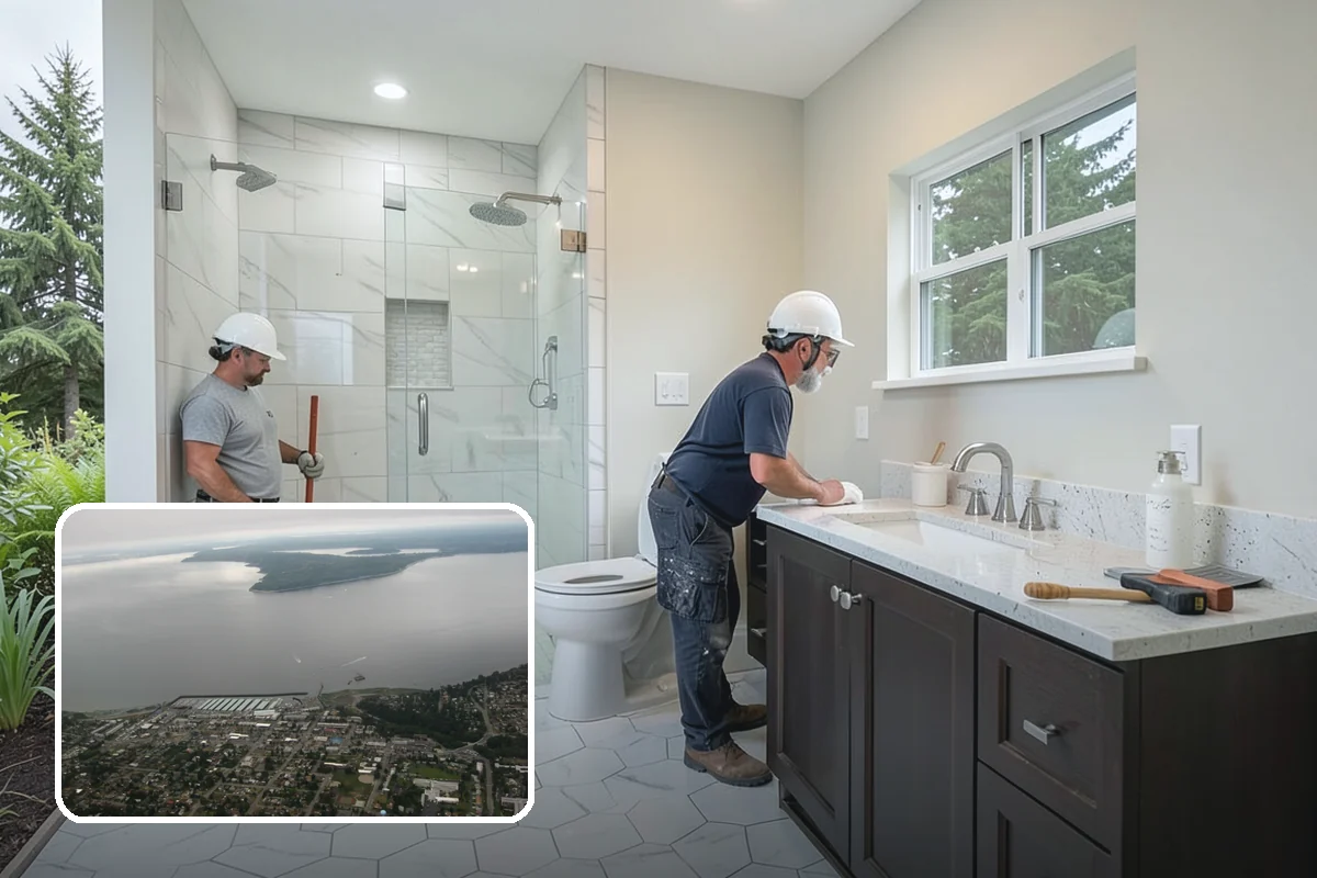 Den Remodeling in Des Moines, King County, WA - Built-in shelving and storage for a tailored space