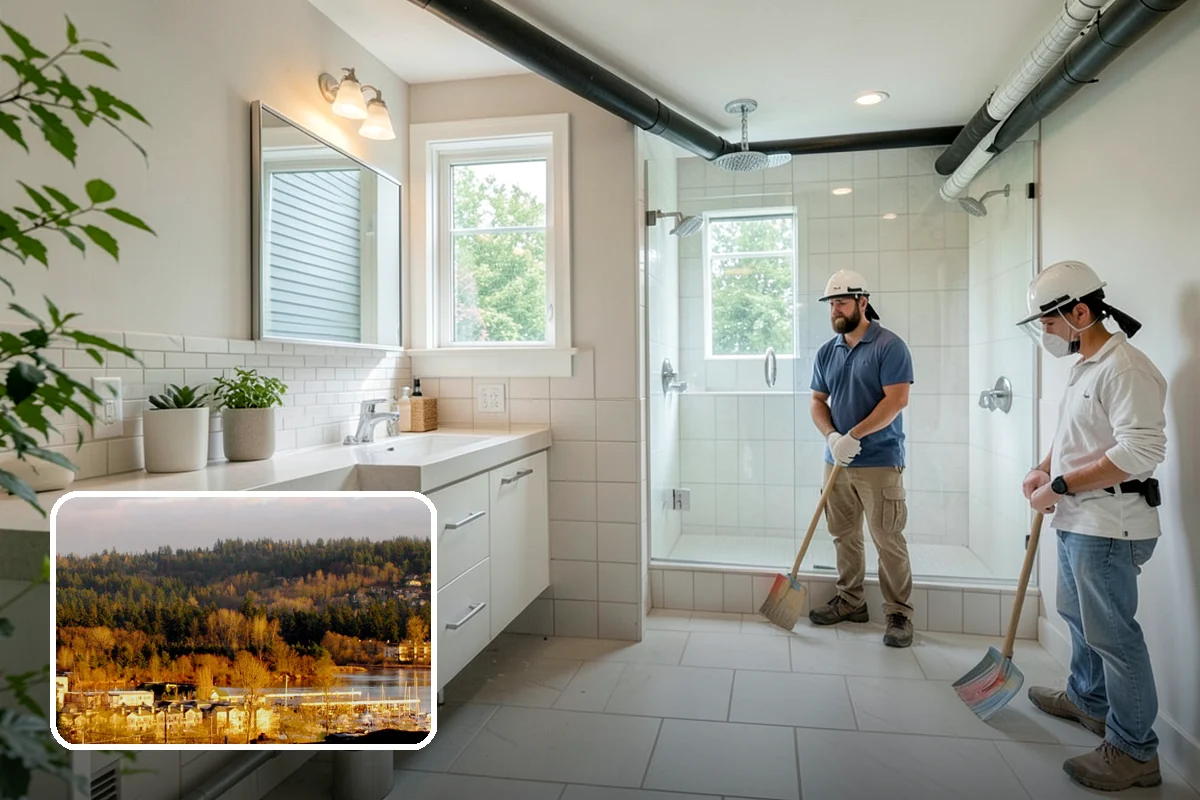 Den Remodeling in Kenmore, King County, WA - Built-in shelving and storage for a tailored space