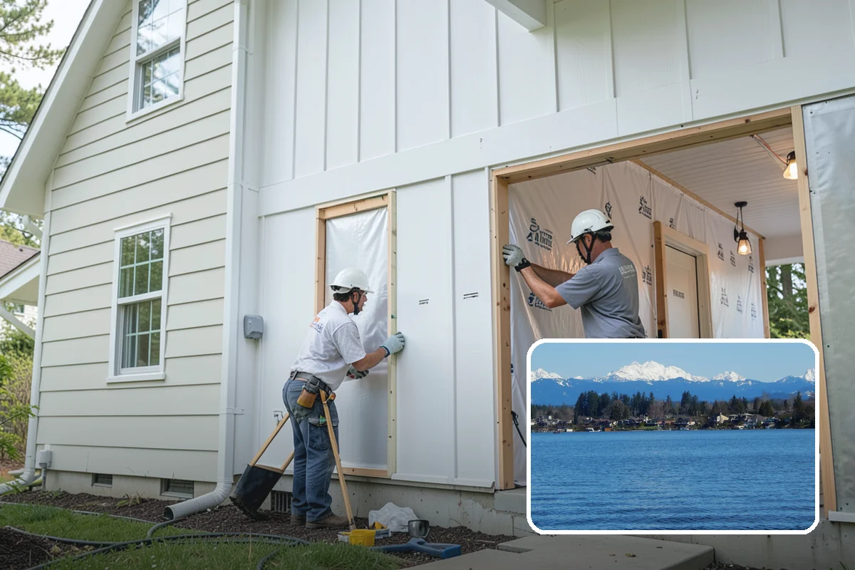Den Remodeling in Lake Stevens, Snohomish County, WA - Built-in shelving and storage for a tailored space