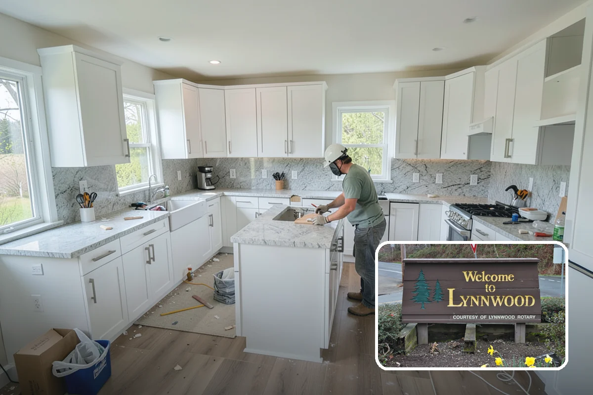 Den Remodeling in Lynnwood, Snohomish County, WA - Built-in shelving and storage for a tailored space