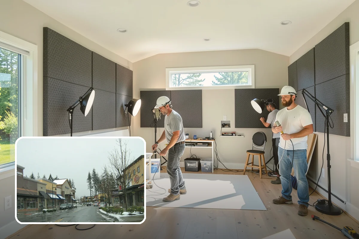 Den Remodeling in Mill Creek, Snohomish County, WA - Built-in shelving and storage for a tailored space