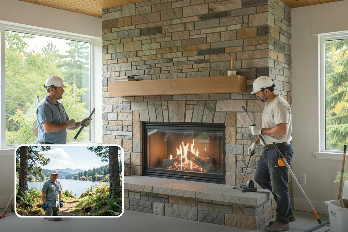 Den Remodeling in Milton, King County, WA - Built-in shelving and storage for a tailored space