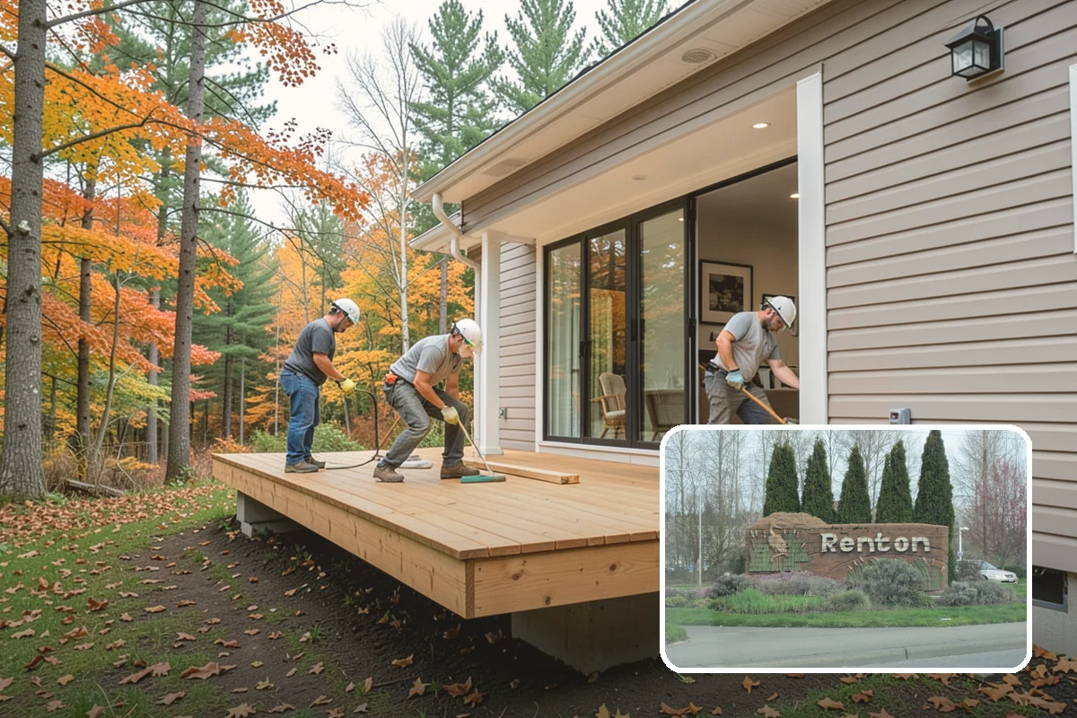 Den Remodeling in Renton, King County, WA - Built-in shelving and storage for a tailored space