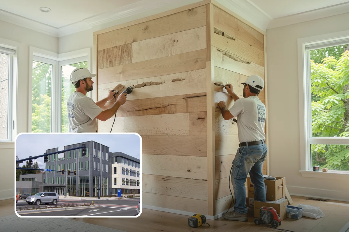 Den Remodeling in Shoreline, King County, WA - Built-in shelving and storage for a tailored space