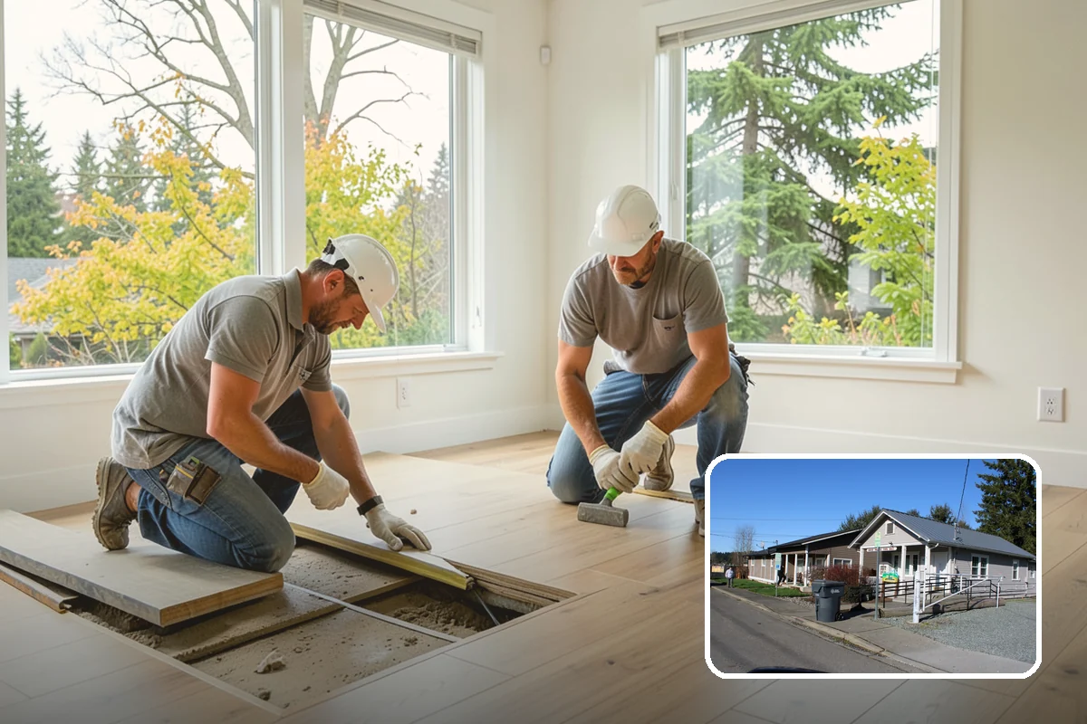 Den Remodeling in South Prairie, Pierce County, WA - Built-in shelving and storage for a tailored space