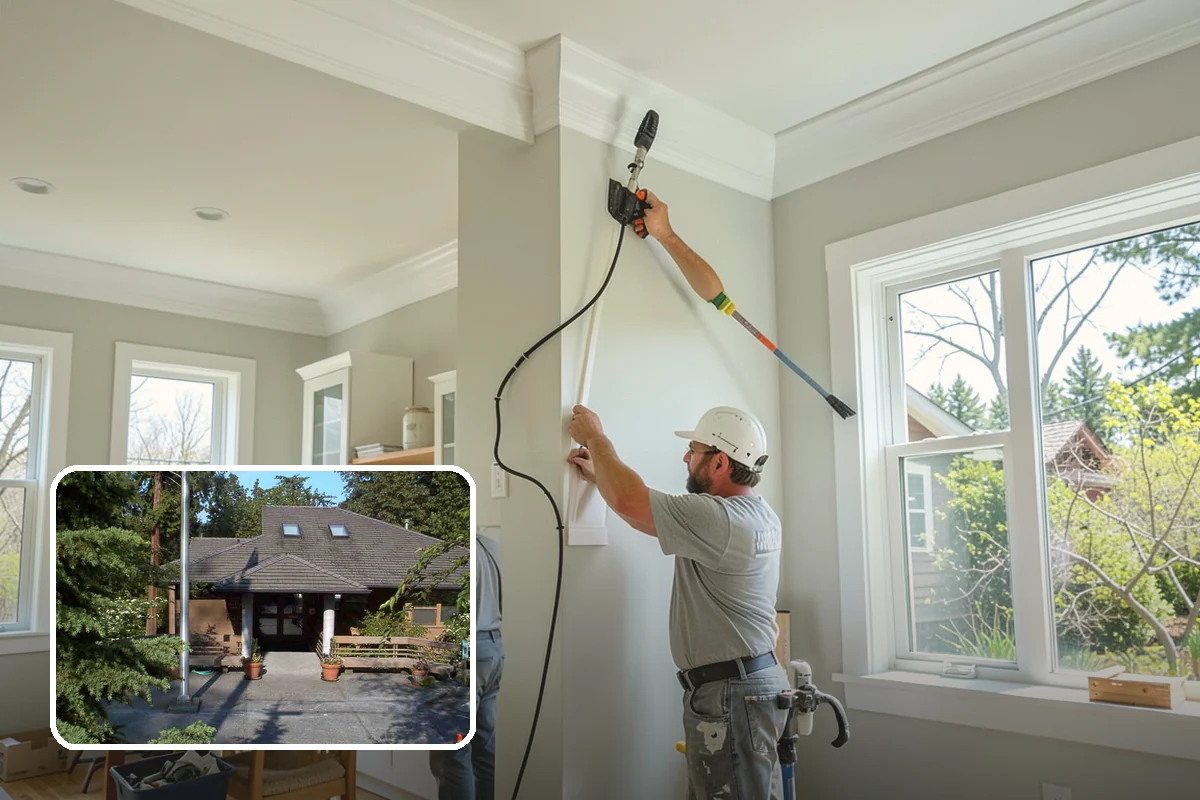 Den Remodeling in Yarrow Point, King County, WA - Built-in shelving and storage for a tailored space