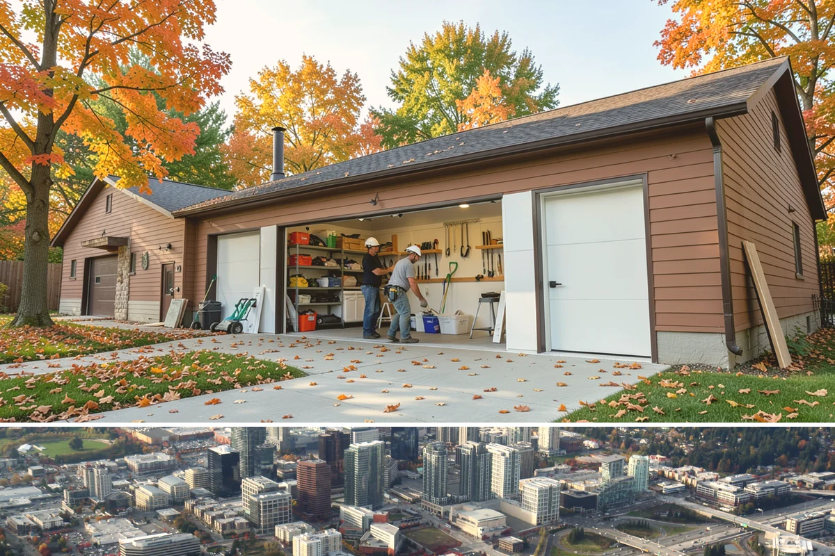 Detached ADU Construction in Bellevue, King County, WA - Because a detached unit requires new foundation and exterior work, scheduling the shell during late spring through early fall...