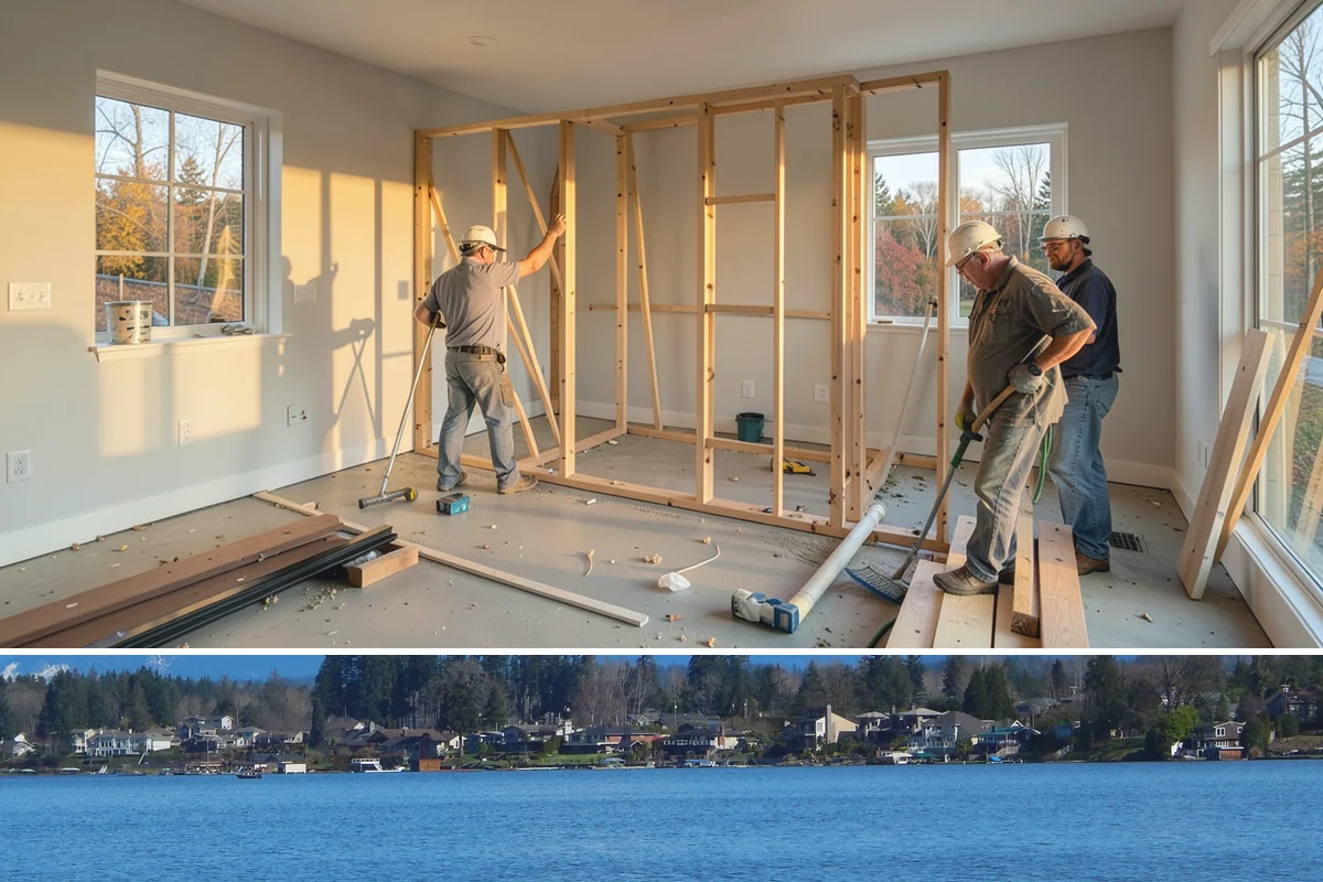 Detached ADU Construction in Lake Stevens, Snohomish County, WA - Because a detached unit requires new foundation and exterior work, scheduling the shell during late spring through early fall...