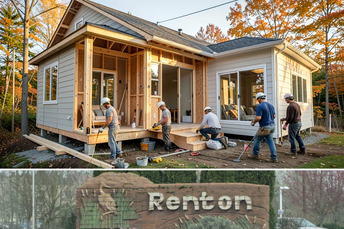 Detached ADU Construction in Renton, King County, WA - Because a detached unit requires new foundation and exterior work, scheduling the shell during late spring through early fall...